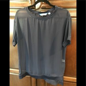 Vera Wang Navy Sheer Tunic Top. Sz. M. EUC.
